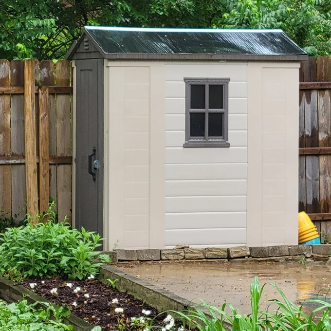 【Storage Shed】Factor 6 x 4 FT Strong Storage Shed Made Of Extremely Durable Resin & Reinforced with Steel