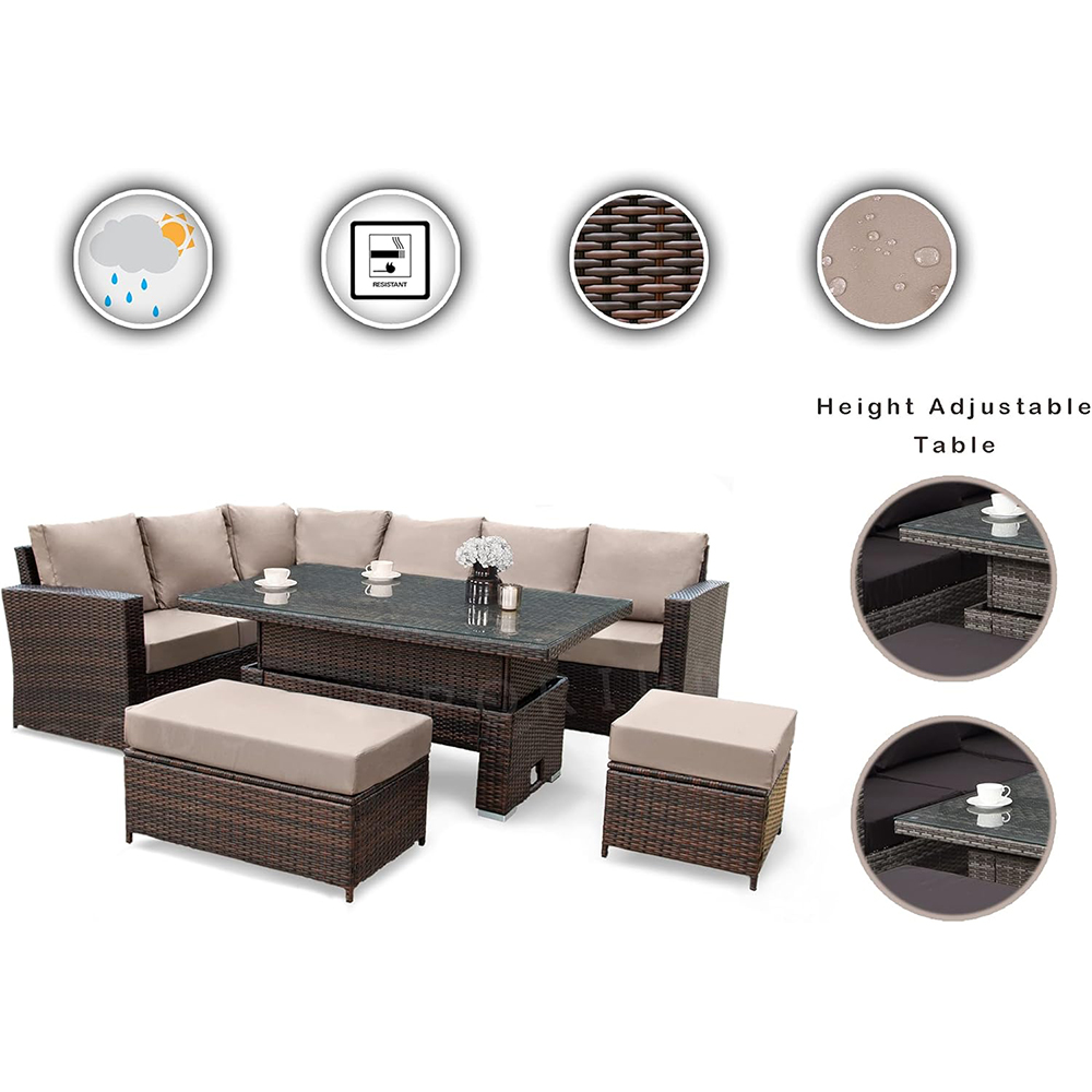 GOODS EMPORIUM 9-seater rattan garden furniture set