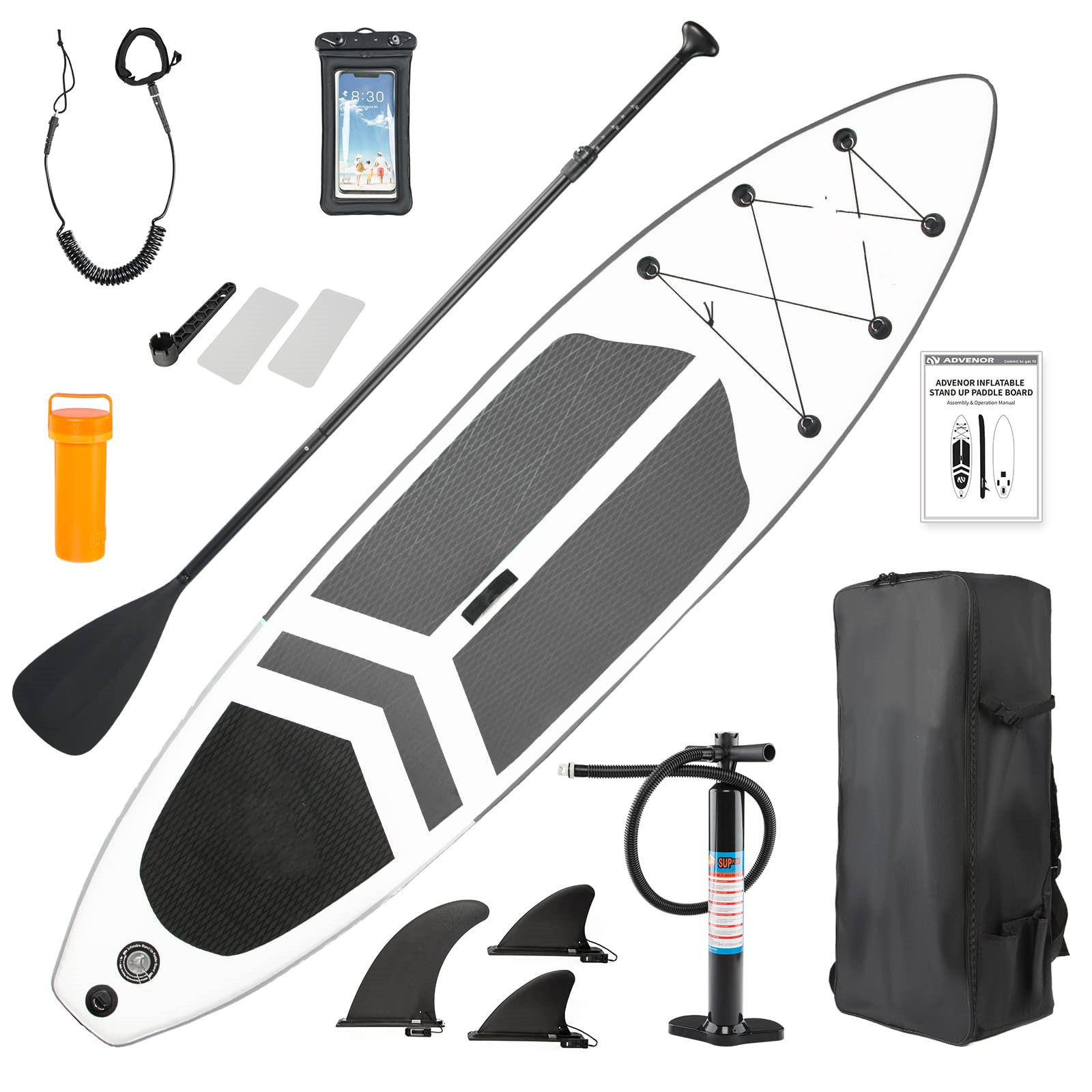 ADVENOR Paddle Board 11'x33 x6 Extra Wide Inflatable Stand Up Paddle Board with SUP Accessories Including Adjustable Paddle,Backpack,Waterproof Bag,Leash,and Hand Pump,Repair Kit