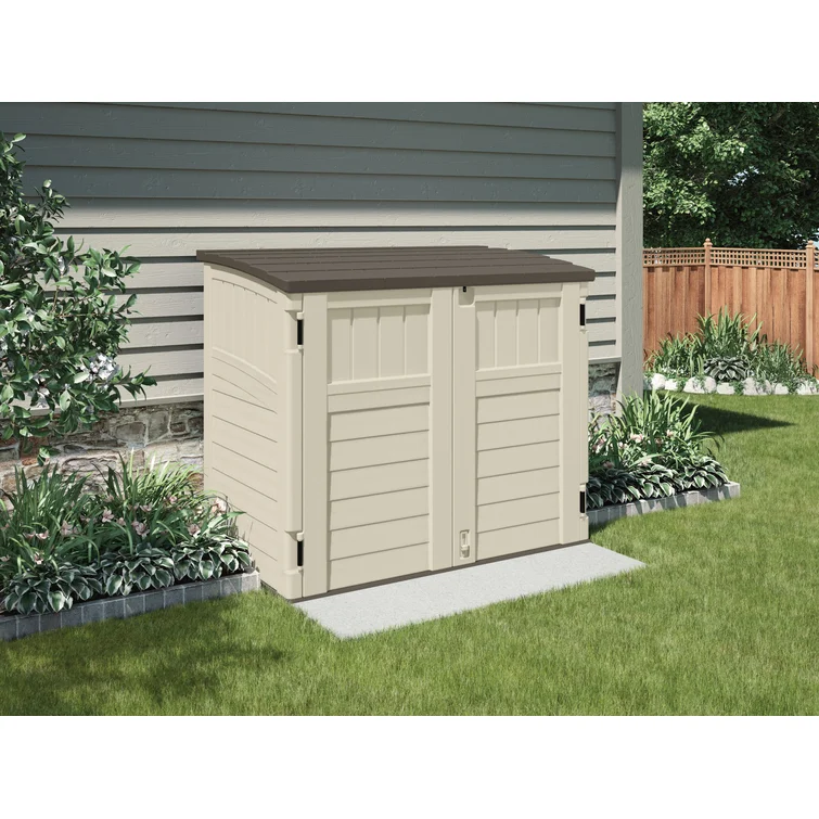Outdoor 4 ft. 5 in. W x 2 ft. 9 in. D Plastic Horizontal Storage Shed