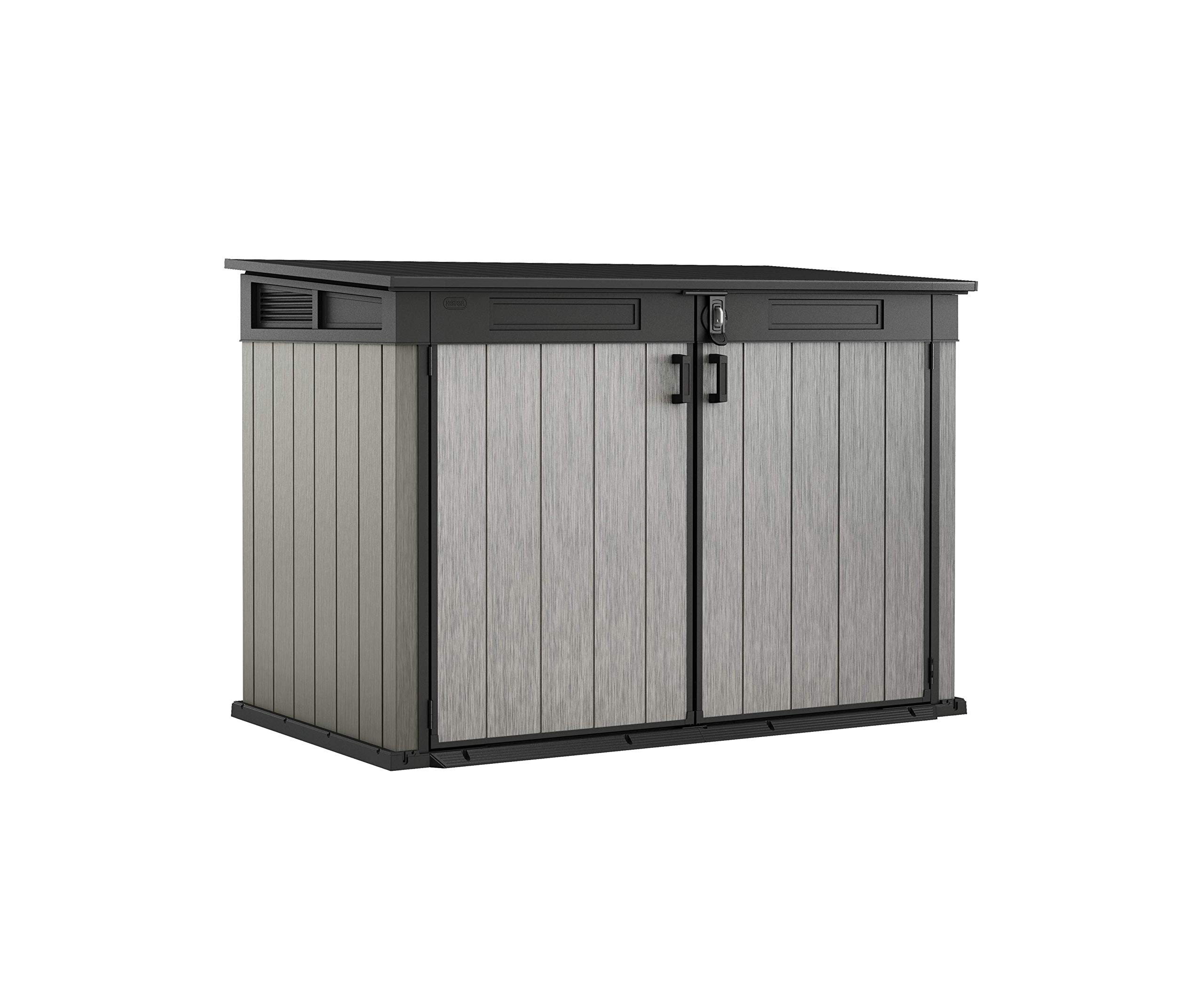 Keter Store It Out Grande Outdoor Plastic Garden Storage Shed, Grey and Black, 190 x 109 x 132 cm