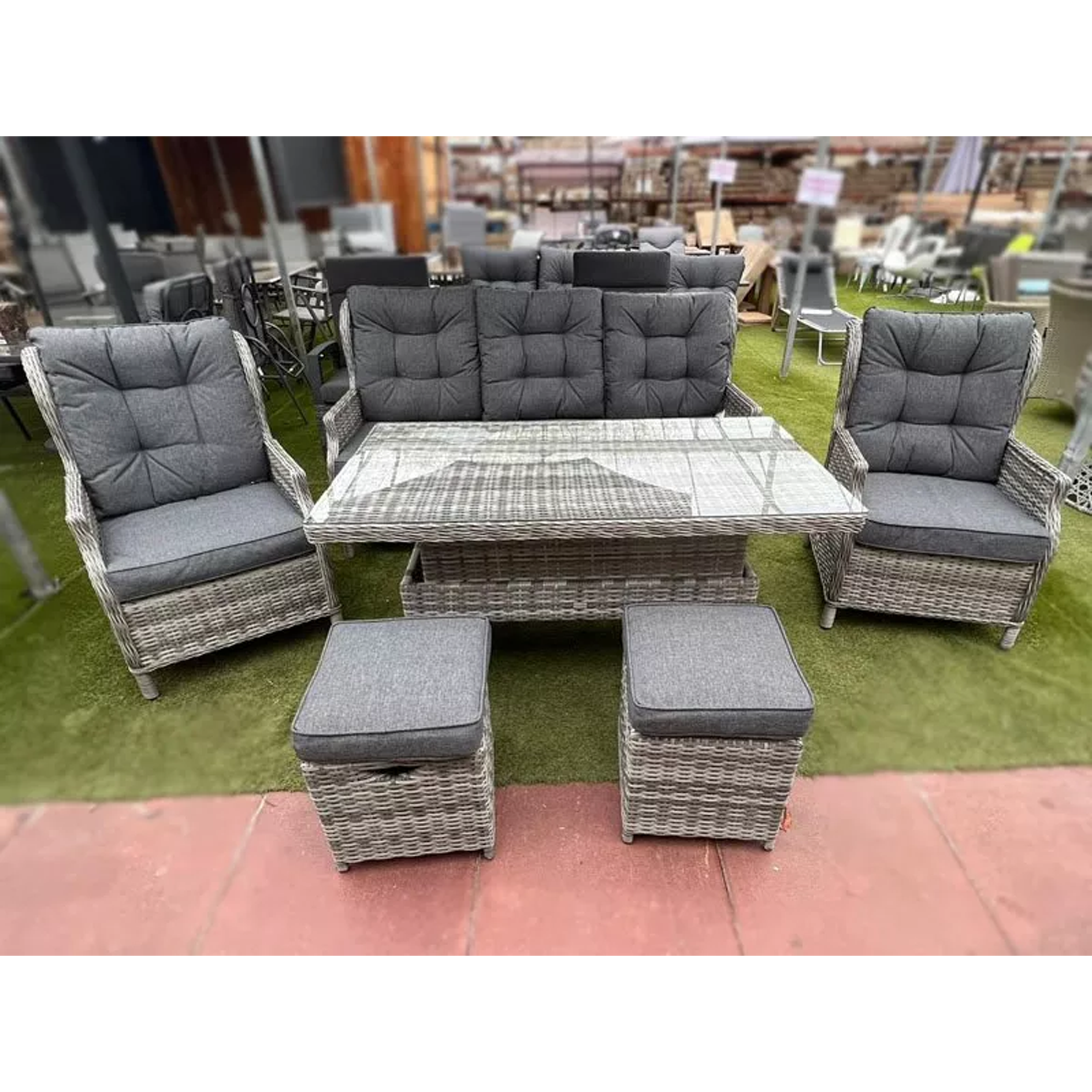 Sapcote Deluxe Reclining Lounge Set (Grey)