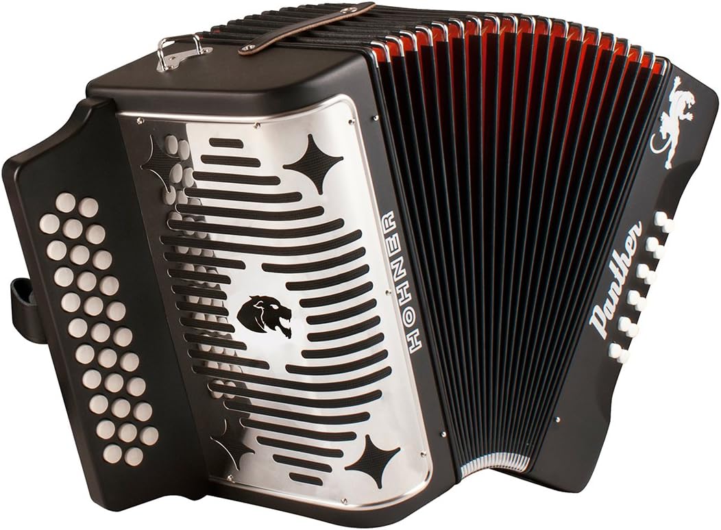 HOHNER 3100FB Accordion, 12x7.5 in, Matte Black, FBE Key, Straps and Book Included