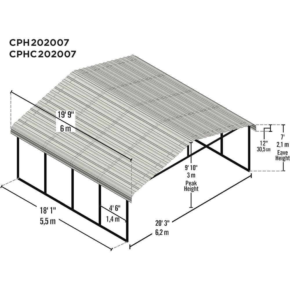 Arrow Carports Galvanized Steel Carport