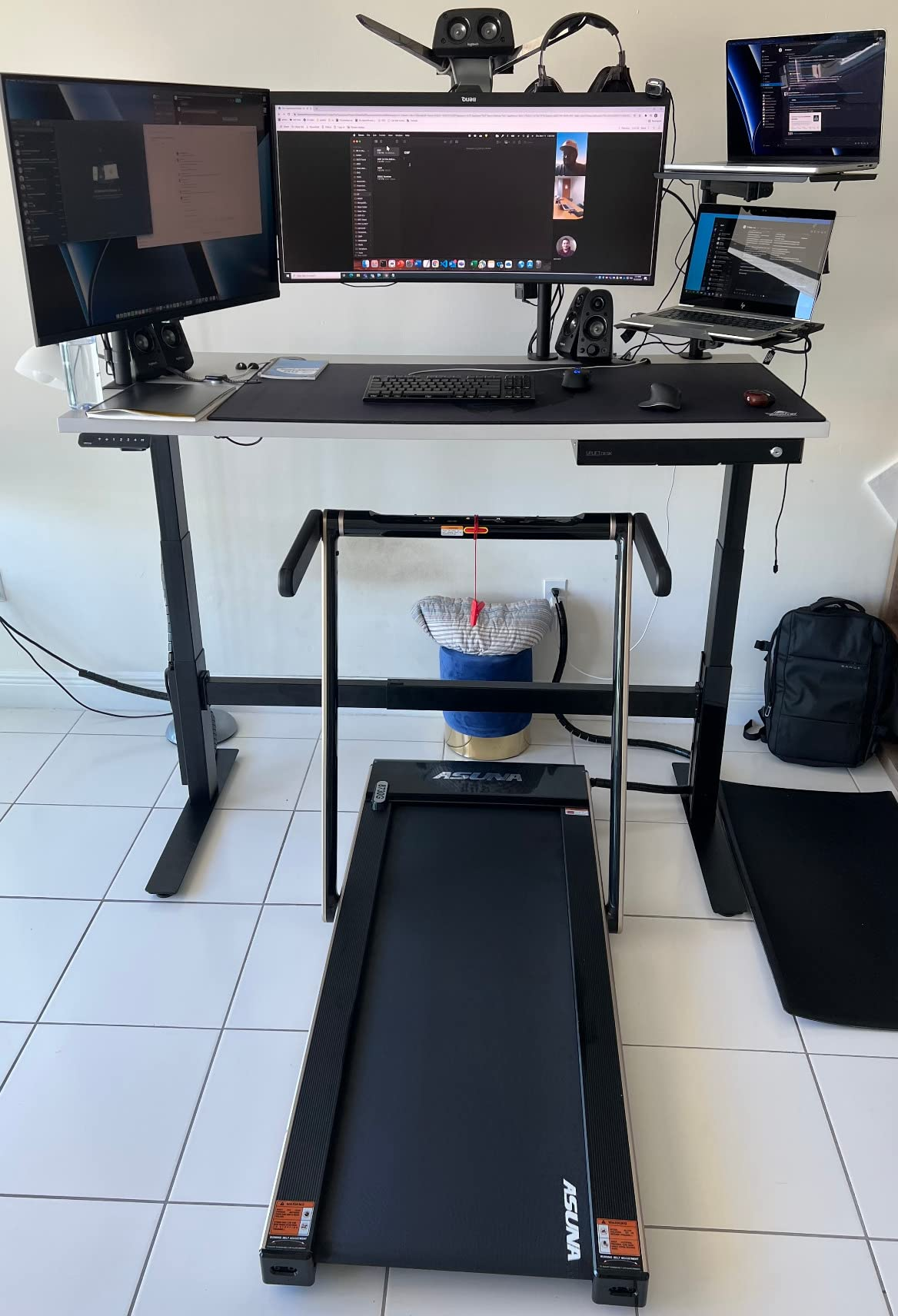 ASUNA Premium Slim Folding Treadmill Running Machine with Speakers for Home Gyms.