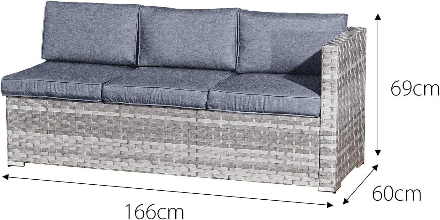 Oseasons Acorn Rattan 5 Seat Lounge Sofa Set in Dove Grey