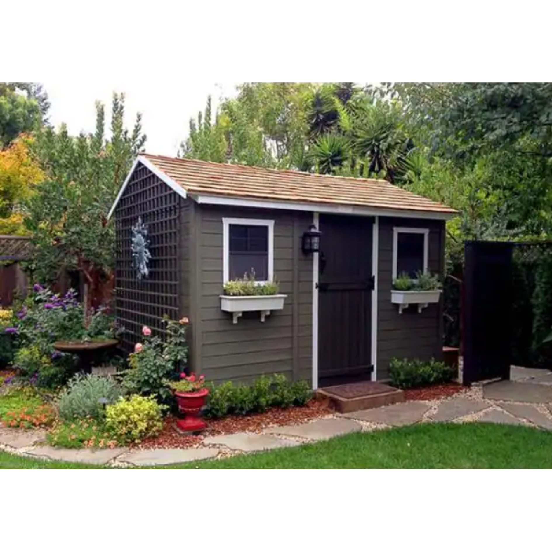 Cabana 12 ft. W x 8 ft. D Wood Storage Shed