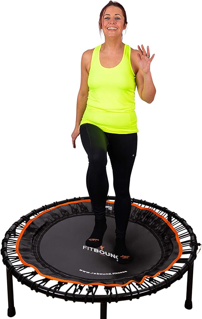 Fit Bounce Pro XL Bungee Rebounder is a Foldable Silent Orthopaedic Quality Indoor Mini Trampoline for Adults and Children DVD Extra Wide Jumping Surface Approved for Physiotherapy